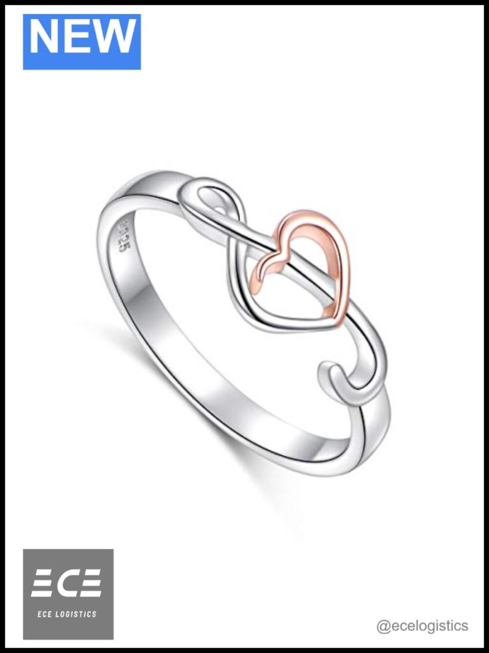 Sterling Silver Music Note Ring Two Tone Band US 7 Gift for Music Lover